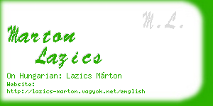 marton lazics business card