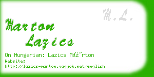 marton lazics business card